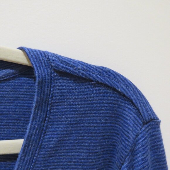 WOOLX Eva Tunic 100% Merino Wool Baselayer Top in Blue Stripe Gorpcore Travel XL - Picture 4 of 14